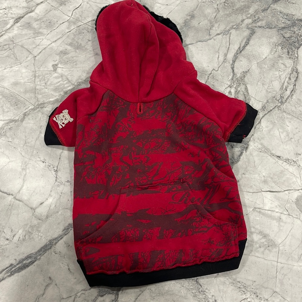 RuffLuv NYC Forrester Dog Hoodie in Red size Medium (for small dogs)